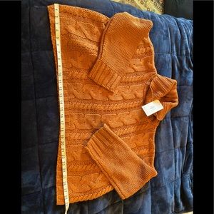 NWT oversized cropped length cable knit sweater